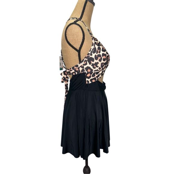 B2prity Cutout One Piece Skirt L Tie Back Swimdress Tummy Control Bathing Suit - Picture 10 of 14